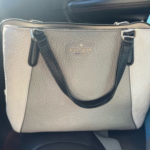 Creamy colored (two toned) kate spade bag! Good used condition, price is firm!
